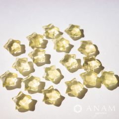 7粒セット　スター カット レモンクォーツ 星【ビーズフレンド レシピ掲載】