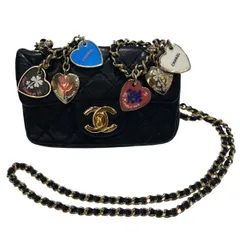 【中古】 CHANEL シャネル  ショルダーバッグ ミニマトラッセ チェーンショルダー バッグ バレンタインシリーズ レディース ラムスキン ブラック ゴールド金具25027235 SA