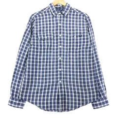 古着 ラルフローレン Ralph Lauren POLO by Ralph Lauren 長袖 コットン×リネンチェックシャツ メンズM相当/eaa487273