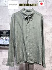 SOPHNET. リネン ボタンダウンシャツ M 麻 ソフネット 日本製 スコーピオン