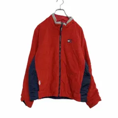 TOMMY HILFIGER ジップアップ リバーシブル ジャケット レディース L レッド ネイビー ナイロン 古着卸 アメリカ仕入 a502-5450