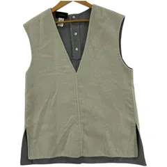 green label relaxing グリーンレーベルリラクシング リバーシブル Vネックベスト sizeF/グレー×クリーム