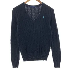 古着 ラルフローレン Ralph Lauren RALPH LAUREN SPORT ケーブル編み Vネック コットンニットセーター レディースM相当/eaa380202