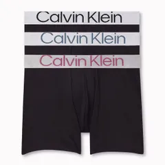 カルバンクライン：RECONSIDERED STEEL MICRO ボクサーブリーフ 3PK (W：ブラック/ダークスレート/クラッシュドベリー)