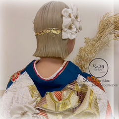 絹花 正絹の花飾り〈アイボリー／7点〉 白無垢・色打掛に｜結婚式 成人式 卒業式 和装 No.217