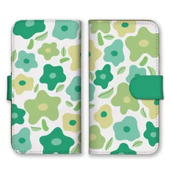 iPhone14 ケース 手帳型 アイフォン14 スマホケース 携帯ケース 花柄 フラワー かわいい 可愛い おしゃれ 大人女子 白 ホワイト 水色 カラー03