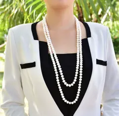 ★778【メルカリ便発送！送料込】新作☆大粒 ロング パールネックレス 結婚式 ウエディング☆
