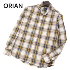 イタリア製★ ORIAN オリアン Vintage 通年 ホリゾンタルカラー★ 長袖 スリムフィット チェック シャツ Sz.XS　メンズ