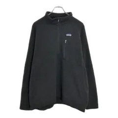 patagonia パタゴニア ベターセーター ハーフジップ フリースジャケット アウトドア ブラック(メンズ XL)中古 古着 V5108