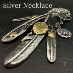 シルバーターコイズ羽根モチーフジュエリーセット 2点セット シルバー ネックレス ターコイズ イーグル フェザー 羽 翼