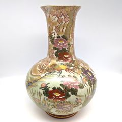 オールドノリタケ アンティーク 花瓶 金彩 ハンドペイント 陶器