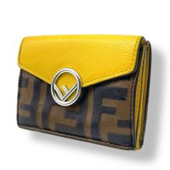 FENDI フェンディ 3つ折財布 ミニ財布 エフイズ ズッカ柄 レッド