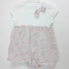 【210209】Tartine et Chocolat タルティーヌ エ ショコラ  ウエスト切替　スカート ロンパース　コットン100％　ぺぺ　サイズS　70相当  ・ ピンク