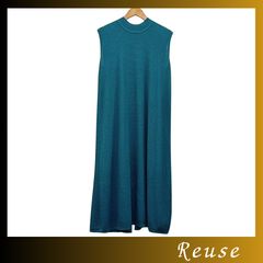 Reuse　ワンピース　深緑　ワッフル生地　立体縫製　個性派デザイン