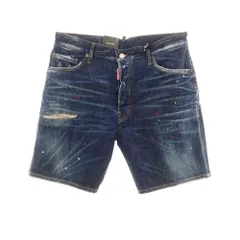 【新品】ディースクエアード DSQUARED2 ストレッチ コットンポリエステル デニム ショートパンツ ネイビー【サイズ48】【メンズ】