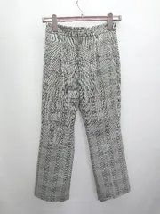 ◇ LOWRYS FARM ローリーズファーム チェック フレアパンツ サイズM グレー レディース P  【1407100041558】