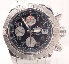 新品仕上げ済 BREITLING(ブライトリング) アベンジャーズ A13381 SS AT クロノグラフ 自動巻き オートマチック ブラック文字盤 黒 メンズのサムネイル