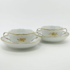 マイセン カップ＆ソーサー■金色の花 2客セット 2