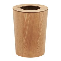 スマート・アイ 帯蓋付き ゴミ箱 ナチュラル 235 x 190 x 300mm 高級材タモ(突板) MOKUREN RF-029-NA