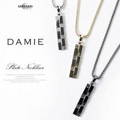 ネックレス メンズ プレート ダミエ シンプル ブラック シルバー チェーン シルバーネックレス レザー きれいめ ペア プレゼント ジェネレス