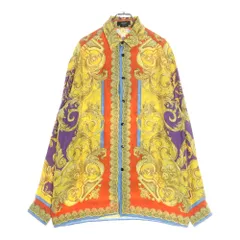 VERSACE (ヴェルサーチ) バロッコ柄 総柄 シルク ロングスリーブ 長袖シャツ マルチ 1003941 1A03489のサムネイル