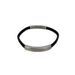 エンポリオアルマーニ EMPORIO ARMANI イーグルロゴ STEEL ステンレススチールパーツ レザー ブレスレット メンズ 表記無 