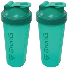 プロテインシェイカー 600ml シェイカー プロテイン シェーカー シェイカーボトル グリーン 2個セット GronG（グロング）