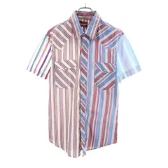 ラングラー 70s 80s ヴィンテージ ストライプ柄 半袖 ウエスタンシャツ Wrangler メンズ 古着 【240325】