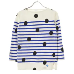 【ORCIVAL】ボートネック ボーダー × ドット 水玉 バスクシャツ七分袖カットソー