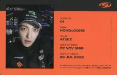【中古】コレクションカード(男性) ATEEZ/ホンジュン(Hongjoong)/CD「THE WORLD EP.1 ： MOVEMENT」(Z Ver.)封入特典IDカード
