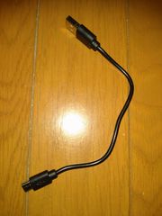 黒 USB type−B 充電ケーブル 全長19cm