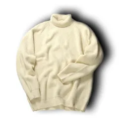 【新品】 THE SHOP TK ／ ザショップティーケー　片畦 タートルネックニット 洗濯機で洗えるニット セーター オフホワイト ｜ 秋冬