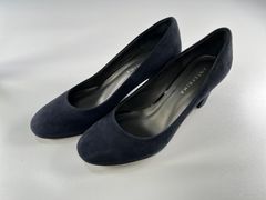 ★美品 ANTEPRIMA アンテプリマ パンプス ハイヒール レディース レザー 本革 ネイビー サイズ24.5㎝ 7.5㎝ヒール 中古品