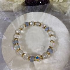 アレキサンドライト　スワロフスキー　クリスタルブレスレット　ハンドメイド　✴︎