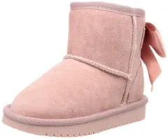 18.0 cm_ピンク [オリエンタルトラフィック] キッズブーツ ムートンブーツ 15~20cm 女の子 キッズ 子供靴 防寒 暖かい ファー リボン ショート 秋冬 スエード 歩きやすい 履きやすい ピンク 18.0 cm