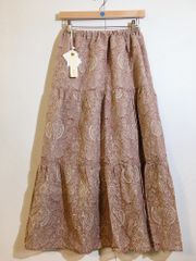 【12/6出品停止】【美品】タグ付き MUGLA ムーラ ティアード ロングスカート 薄手 総柄 ペイズリー レディース Mサイズ