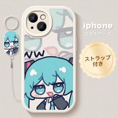 iPhone16E iPhone16Proケース ストラップ付き iphoneケース 可愛い ハードケース スマホケース iphone15proケース iphone14ケース iPhone13ケース iPhone6 iPhone12ケース 初音ミク ミニミク