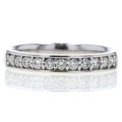 K18WG ホワイトゴールド リング ダイヤモンド 0.36ct ストレート ハーフエタニティ 指輪 13号【新品仕上済】【zz】【中古】