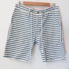 (^w^)b EDWIN DUNGAREE エドウィン ダンガリー 798RS ハーフ パンツ 半ズボン 短パン ボーダー ドローコード 爽やか オシャレ ストレッチ タウンユース 牛革 シンプル カジュアル ネイビー ホワイト 白 メンズ サイズM