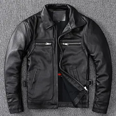 ライダースジャケット レザージャケット 牛革 バイクジャケット　秋冬　メンズ本革 革ジャン Ｓ～5ＸＬ　黒
