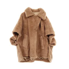 マックスマーラ MAX MARA ポンチョ テディベア ケープ ブラウン シルク ケープ テディベア TEBE レディース Used Aのサムネイル
