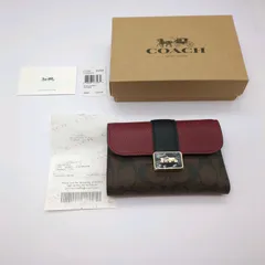 コーチ 財布 COACH コーティングキャンバス レザー シグネチャー グレース ミディアム ウォレット フラップ 二つ折り財布 ブラウンブラックマルチ CC060  【新品未使用】COACH　財布　二つ折り　CC060 SV/BR