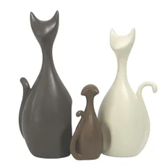 3点セット 家族の絆 アニマル アート オブジェ 韓国 北欧  陶器 親子 セラミック インテリア 雑貨 置物 飾り 猫 鹿 象 動物 3匹 出産祝い ガーデニング 庭 オーナメント テーブル デスク プレゼント ギフト