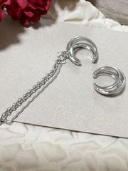 Ear cuffs - Genuine rhodium-plated (white gold base) - also suitable for asymmetrical wear (sold as a set)