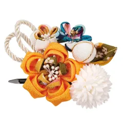 【人気商品】3カラー ヘアアクセサリー 水引き コーム (黄)1枚 髪留め 振袖 飾り 飾り 髪 髪 結婚式 卒業式 和装 着物 つまみ細工 袴 花 浴衣 成人式 七五三 髪飾り OTAKUMARKET