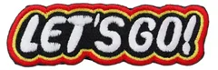 ワッペン LET'S GO（レッツゴー） マジックテープ（ベルクロ・面ファスナー）着脱式 ミリタリー サバゲー おもしろ刺繍パッチ