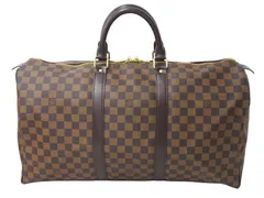 LOUIS VUITTON ルイ ヴィトン キーポル50 ボストンバッグ N41427 ダミエキャンバス ブラウン 美品 中古 4c067139のサムネイル
