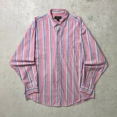 90年代 Eddie Bauer エディーバウアー ストライプシャツ 黒タグ メンズXL 【SS2506】