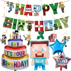 マインクラフト　バルーン　誕生日ガーランド　マイクラ　Minecraft バルーンセット　誕生日装飾