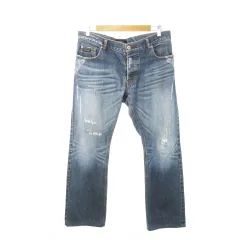 現行✨大きいサイズ バーバリー TBロゴ ワッペン デニムパンツ W33 SOMETHING×grove別注】LISAWIDE DENIM PANTS（デニムパンツ